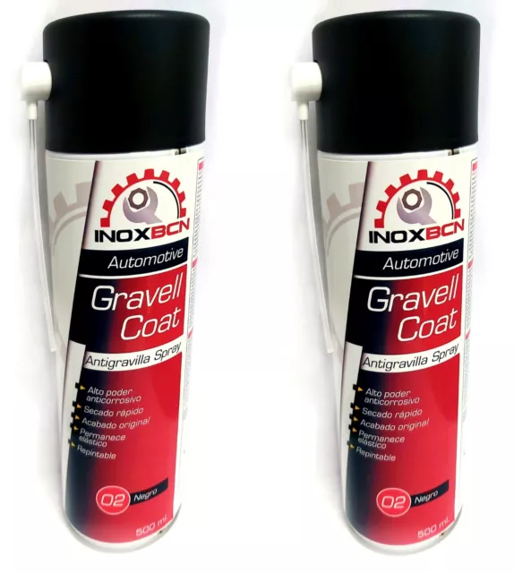 Pack 2 Spray Antigravilla 500 Ml De Color Negro,Protector Bajos De Coches -0939-