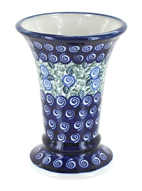 Blue Rose Polish Pottery Seaside Swirl Small Vase