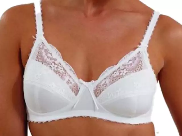 ROYCE LUCY WHITE Post Surgery Mastectomy Bra left & right pockets