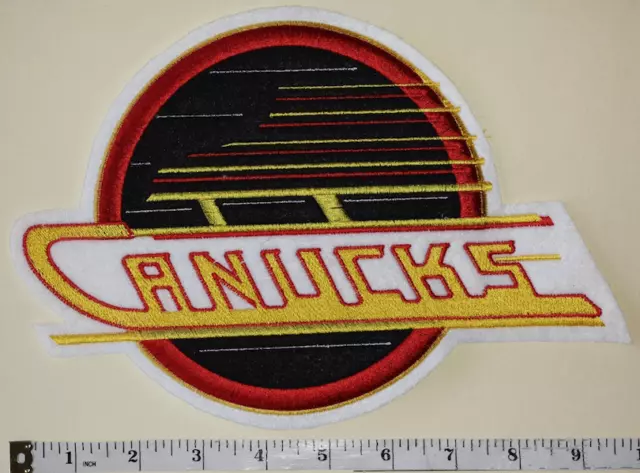 1 Vintage Vancouver Canucks 10" Nhl Hockey Felt Emblem Crest Patch