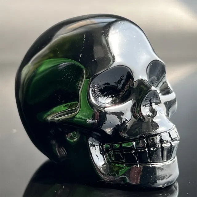 2" Natural Obsidian gem skull Quartz Carved Crystal Skull Reiki Healing 1pc