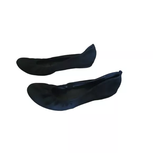 J Crew Black CeCe Round Toe Sued Flats Size 8.5 made in Italy slip on Italian 3