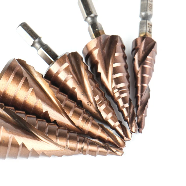 1PC Drill Bit Set Titanium Nitride Coated Steel Step Quick Change 1/4 Shank HSS