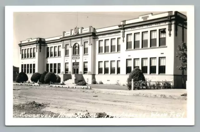 Roosevelt High School PORT ANGELES Washington RPPC Rare Vintage Photo 1940s