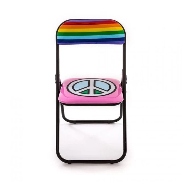 Sedia In Metallo Pieghevole Studio Job Blow Cm. 44 H.47/80 Peace New Seletti