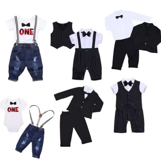 Baby Boys Gentleman Formal Suit Outfits Toddler Party Wedding Pageant Clothes