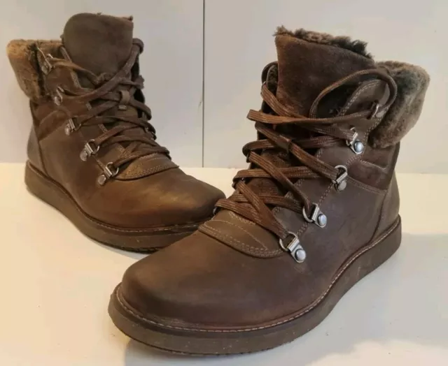 CLARKS GLICK CLARMONT Fur Lined Brown Leather Chucka Boots Uk 7 D EU 41 24.99 PicClick UK