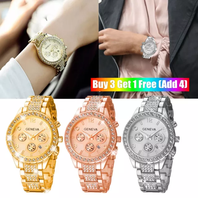 Women Ladies Crystal Diamante Quartz Wrist Watches Fashion Rhinestone Watch Gift