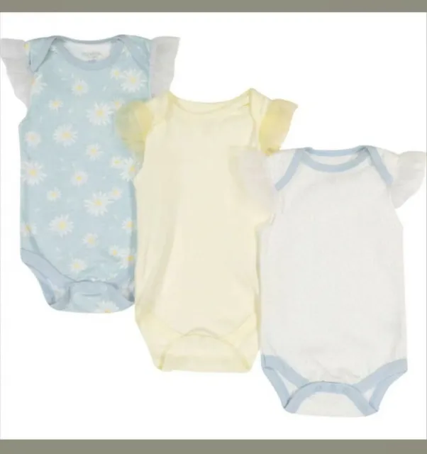 KYLE & DEENA Three Pack Multicolour Patterned Bodysuits 3 - 6 Months NEW