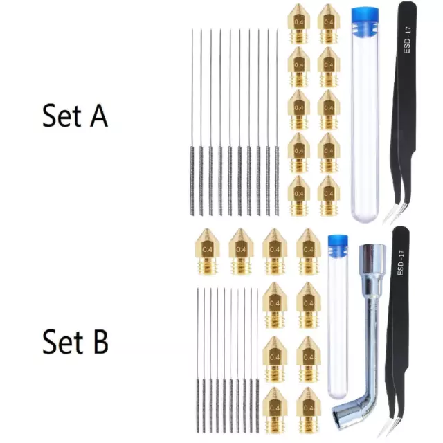 3D-Drucker MK8 Düsenreiniger Werkzeugsatz 0,4 mm 0,35 mm Reinigungsnadel