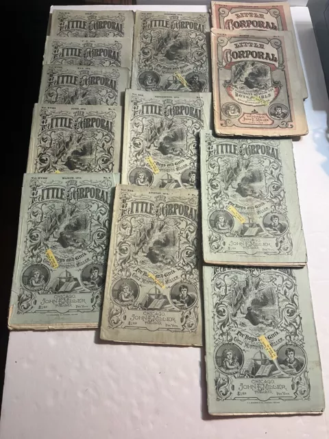 12-Issues 1875-75 The Little Corporal Magazines For Boys and Girls Emily Miller