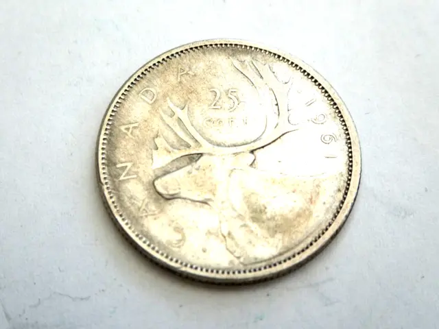 Canada 1962 Km#52 25 Cents 80% Silver Very Fine Condition 1050839/840