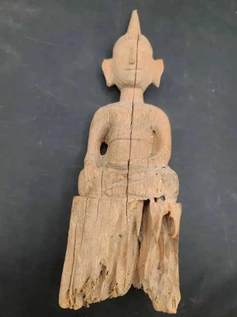 Antique Burmese Wood Carved Statue Shan