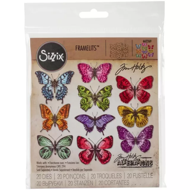 Sizzix Framelits Dies By Tim Holtz 20/Pk - Flutter By