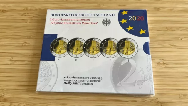 2 Euro Sammlermünzenset 2020 / 50 Jahre Kniefall von Warschau (A-J)