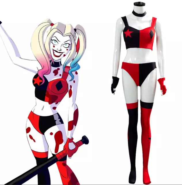 NUOVO Set Calze Top Cosplay Harley Quinn Costume Suicide Squad Costume Costume Costume Suicide Squad Costume Costume Costume