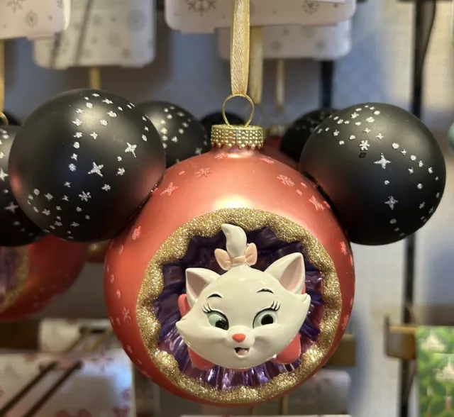 Disney Parks Marie Mickey Mouse Icon Blown Glass Ornament NWT The Aristocats