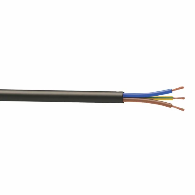 3 Kern Rund Schwarz Flex Flexibles Kabel 3183Y 1,5 mm - Auf Größe zugeschnitten