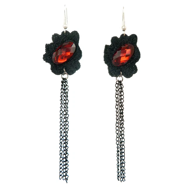 Boucles d'oreilles fantaisie marrons en plume