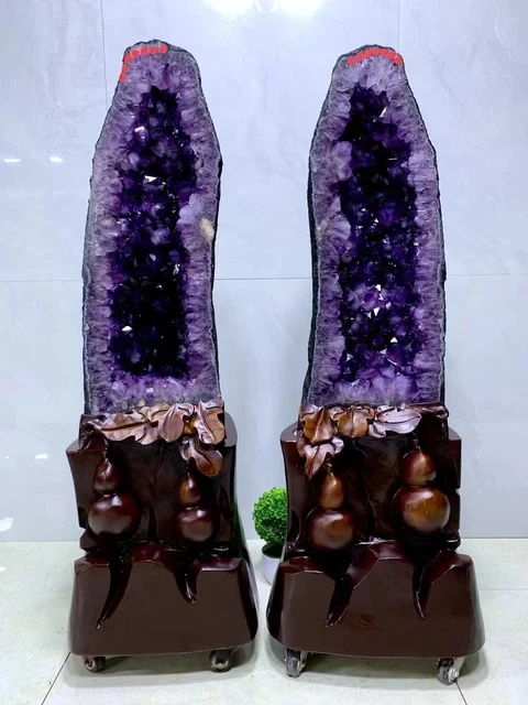 379.18LB Natural Amethyst geode quartz cluster crystal specimen healing +stand
