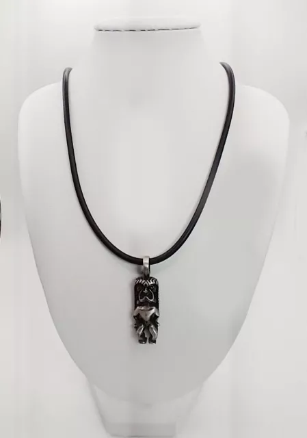 Hawaiian Tiki Man Cord Choker Necklace, Men's Jewelry, Surfer Necklace