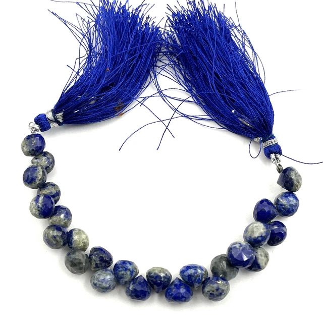 Naturel Lapis Lazuli Oignon Perles Gemme Facettes Briolette 88 CT 7.5-8 MM
