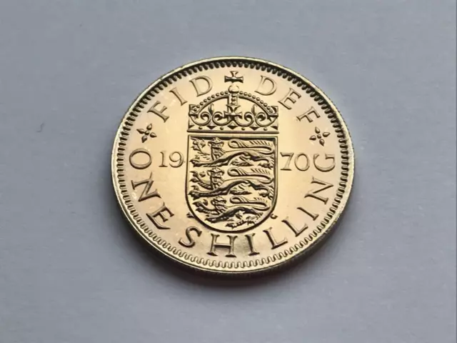 1970 Proof English 1 Shilling Elizabeth II Copper-nickel 5.66g ⌀23.5mm