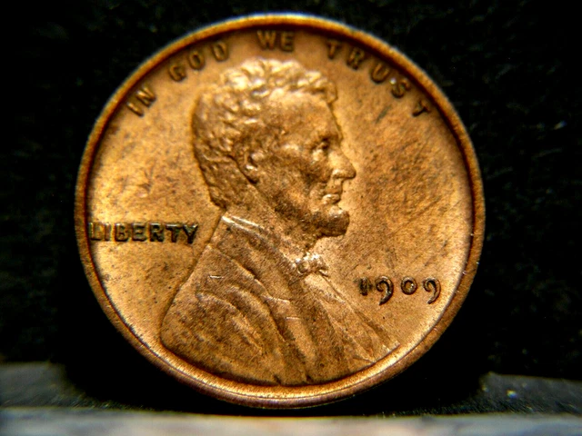 1909 VDB Lincoln Wheat Cent Penny--Sharp Details--Red Brown--AU+/MS Coin--#713