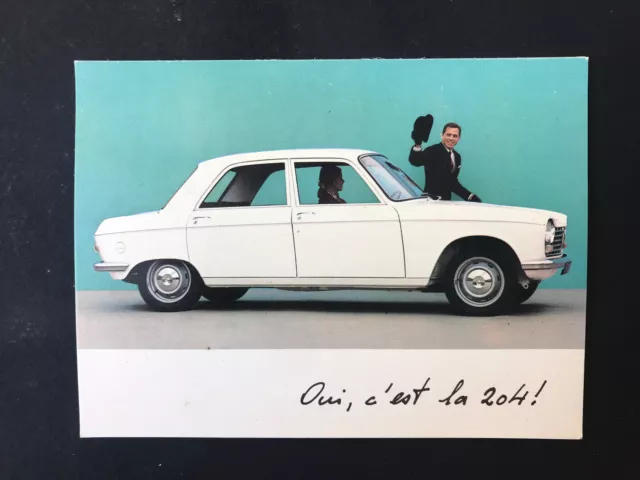 Oui, C'est La 204! Carte Postale Publicitaire Vintage Voiture Peugeot