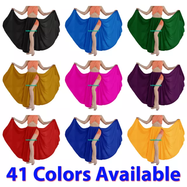 2 Front Full Slits Skirts Chiffon Penal Belly Dance Tribal Costume 9 Yard Jupe