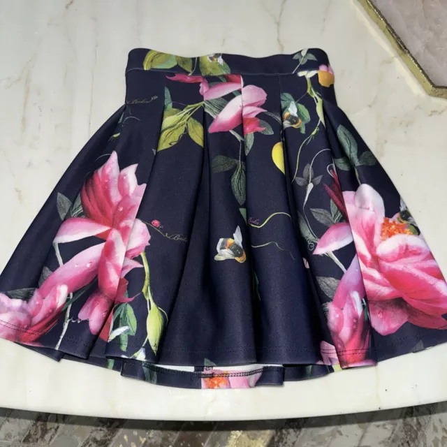 Ted Baker Girls Floral Scuba Skirt Sz 6