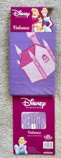 NEW DISNEY PRINCESS Window Curtain 84" Valance CASTLES CROWNS TIARAS PURPLE PINK