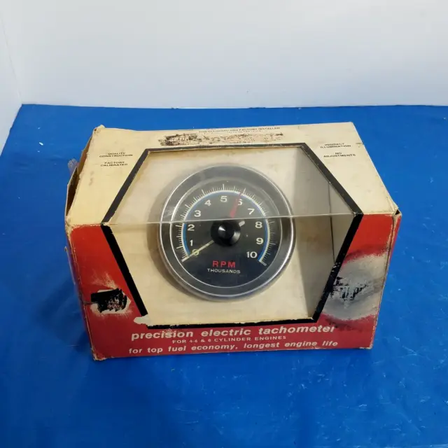 NOS vintage NAPA accessory Tachometer 10k rpm Hotrod Drag Race Gasser tach