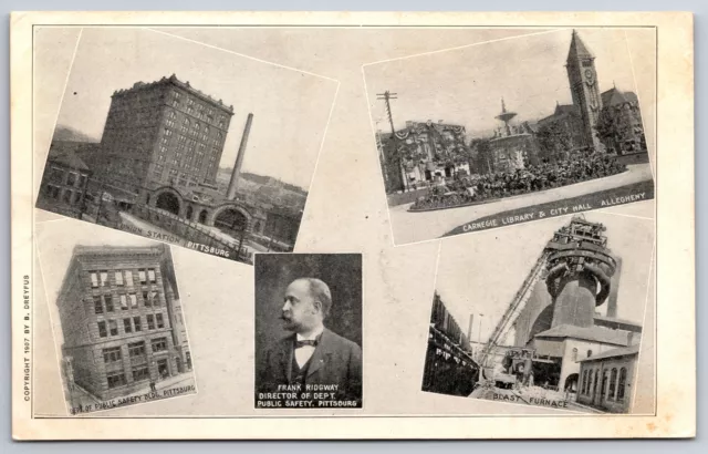 Pittsburgh PA~Library~Steel Blast Furnace~Union Station~Safety Dept Bldg~Dreyfus