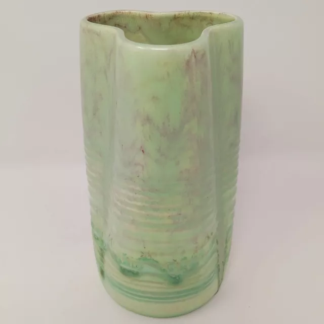 Beswick Art Deco 1930s Pale Light Green Fluted Flow Medium Vase Ribbed Shape 351