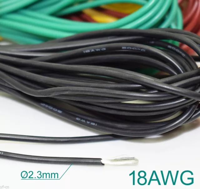 5 Meter 18AWG Flexible Soft Silicone Wire Tin Copper RC Electronic Cable 8Color