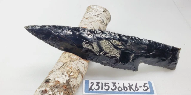 6.5" Obsidian Knife Blade - Hunting - Deco - Hand Knapped "Dragon Glass"