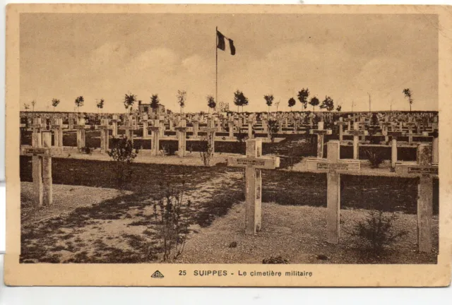 SUIPPES - Marne - CPA 51 - Vie militaire - le cimetiere militaire 1