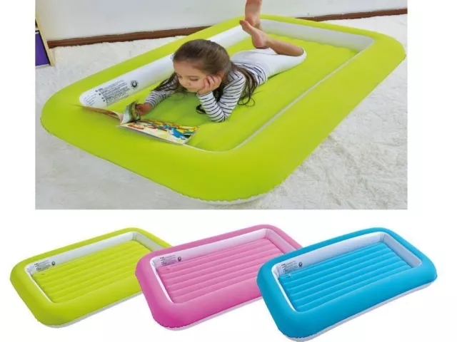 Kids Children Inflatable Flocked KIddy Airbed Safety Toddlers Camping Air Bed UK