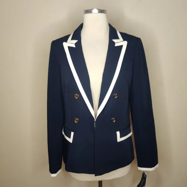 Tommy Hilfiger Blazer Jacket Size 6 Womens Navy Anchor Buttons Lined NWT