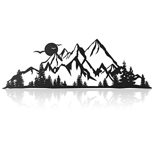 Mountain Range Metal Wall Art Decor Summit Metal Wall Sign Rustic Wall Art Mo...