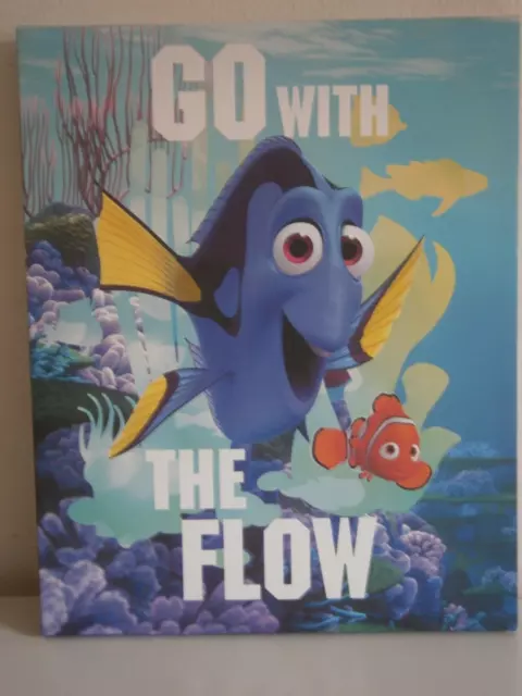 NEUF grand tableau sur toile disney pixar GO WITH THE FLOW