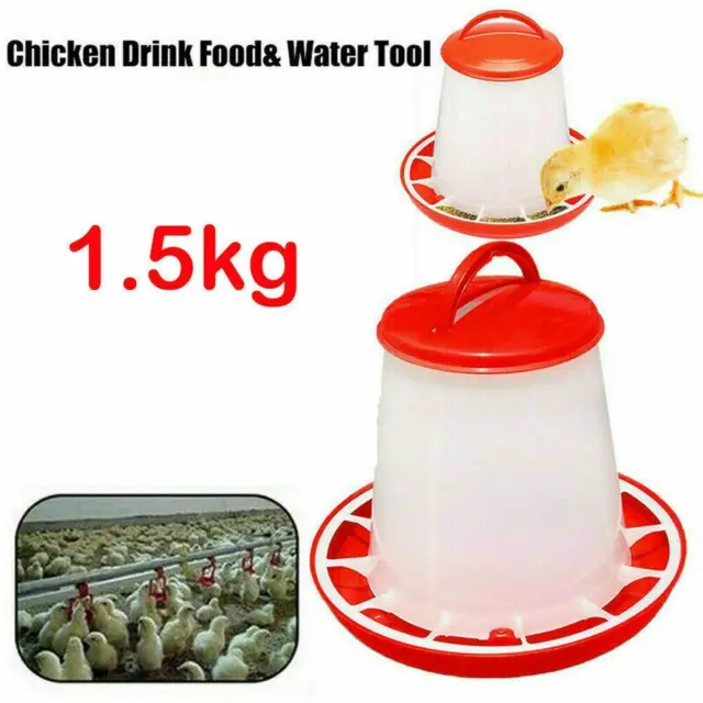 1.5L Feeder Drinker Chicken/Poultry/Chick/Hen Food Water Accesories