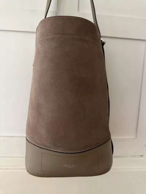 $475 Rag & Bone Walker Sling Bucket Bag Warm Gray Suede & Leather Convertible