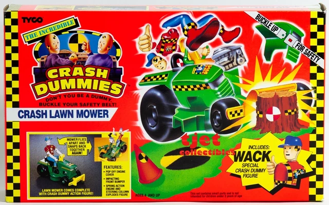 クラッシュダミー CRASH DUMMIES CRASH LAWN MOWER Retro Review Tyco and hotwheels Crash Dummies lawnmowers