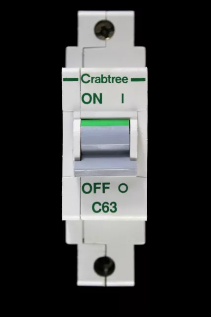 CRABTREE 63 AMP CURVE C 16kA MCB CIRCUIT BREAKER POLESTAR