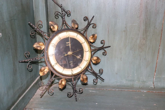 Horloge Murale Ancienne Trophy à Pendule - Bleue, Fonctionne Sur Batterie, Déco Rétro