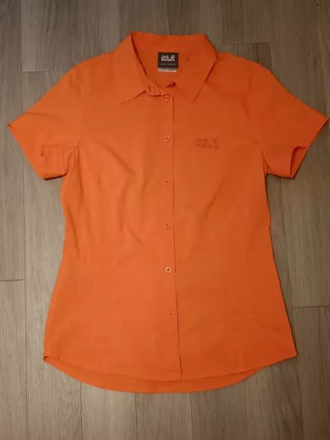 Jack Wolfskin ladies/womens outdoor fitted shirt/blouse orange UK size S/Small