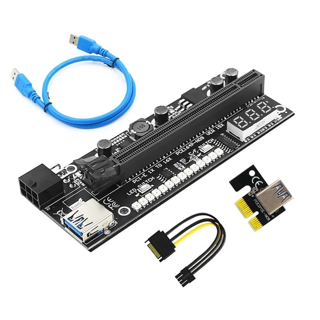 PCI-E Extender  1x to 16x USB 3.0 Data Cable With Tem Sensor PCI-E Adapter