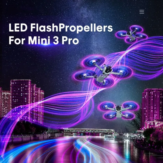 Hélice LED flash tensor rápido USB recargable para DJI Mini 3 Pro